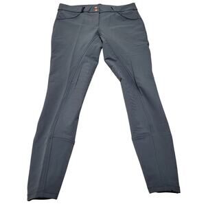 Equo US gray riding breeches pants equestrian nylon 30 active grip